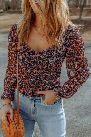 Bubble Sleeve Blouse