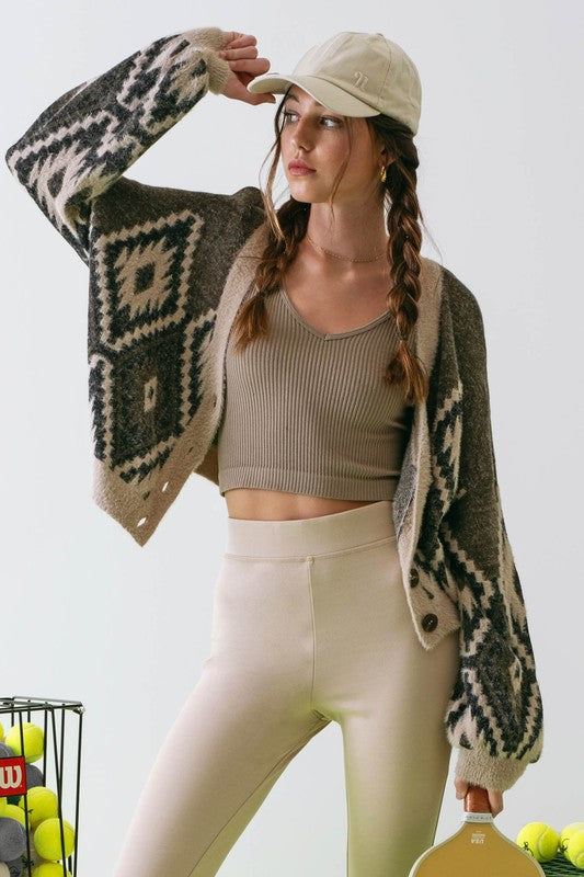 Geo Print Cardigan