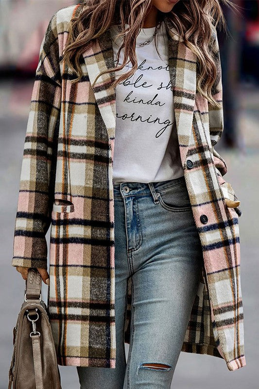 Plaid Lapel Jacket