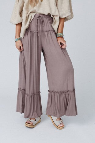 Frilled High Waist Pants