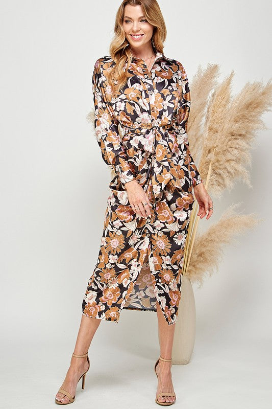 Floral Print Tie Dress