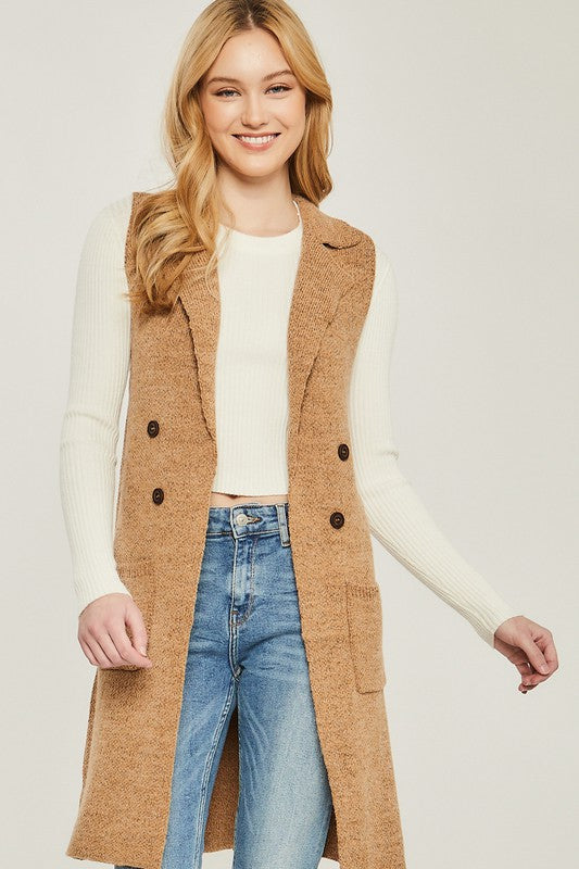 Sleeveless Cardigan Vest
